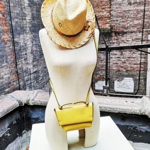 Cross body Musturd Yellow Leather Mini Bag